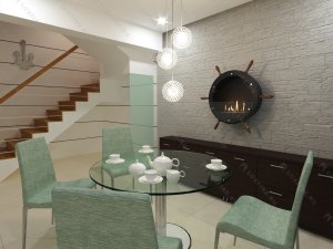 Настенный биокамин Lux Fire Капитан 500 Н XS (черный)