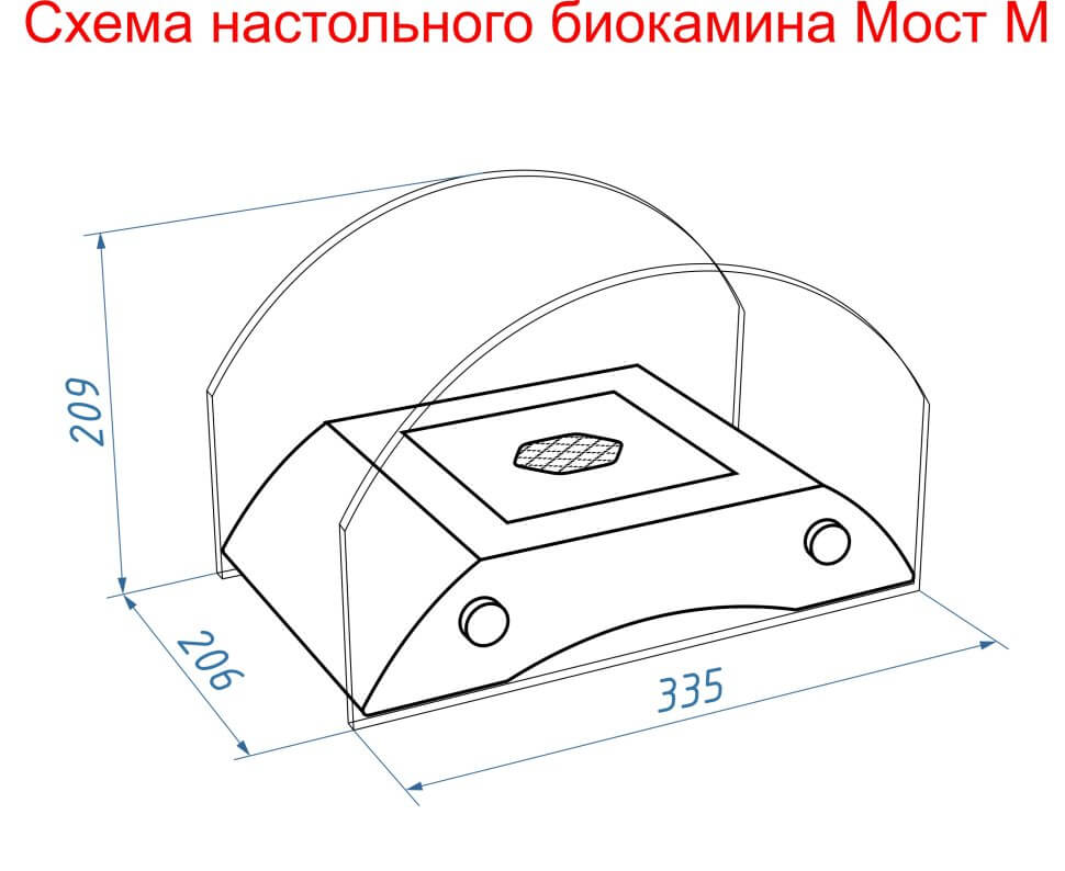 Биокамин Lux Fire Мост М серебро