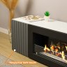 Тумба под ТВ с биокамином SteelHeat LIVORNO IMPULSE 140 см (корпус белый / фасады гротто гранит) фото 4