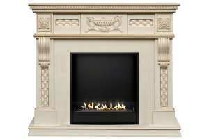 Биокамин в портале Firezo Corsica Слоновая кость с патиной, стандарт