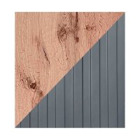 Тумба под ТВ с биокамином SteelHeat IMOLA IMPULSE 140 см (корпус дуб Вотан / фасады дуб Гротто Гранит)