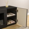 Тумба под ТВ с биокамином SteelHeat LIVORNO IMPULSE 140 см (корпус черный / фасады черный) фото 5