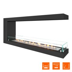 Биокамин торцевой SteelHeat LONG 1300