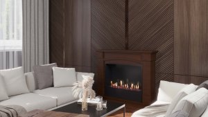 Биокамин в портале Firezo Boston Темный дуб, стандарт