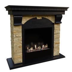 Биокамин в портале Firezo Dublin Венге, Сланец Белый, стандарт