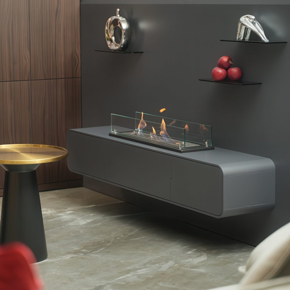 Биокамин встраиваемый в тумбу Steelheat Stand 800 белый