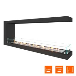 Биокамин торцевой SteelHeat LONG 1400