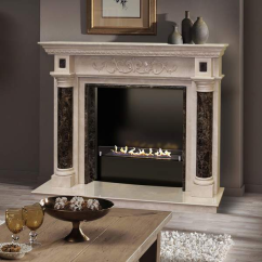 Биокамин в мраморном портале Firezo Caramella, стандарт