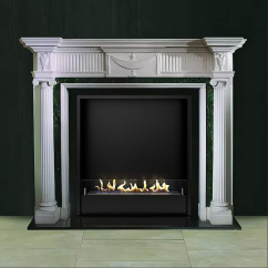 Биокамин в мраморном портале Firezo Isola Felice, стандарт